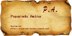 Poparadu Amina névjegykártya